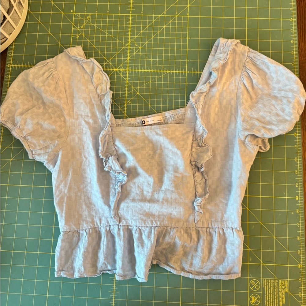 SO Light Blue Ruffled Blouse - Picture 2 of 7